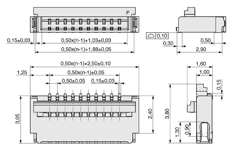  FFC/FPC Steckverbinder 0,50 mm  726  1