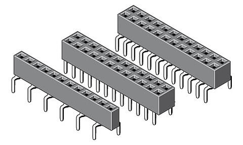 Buchsenleiste Dual Entry 2,54 mm