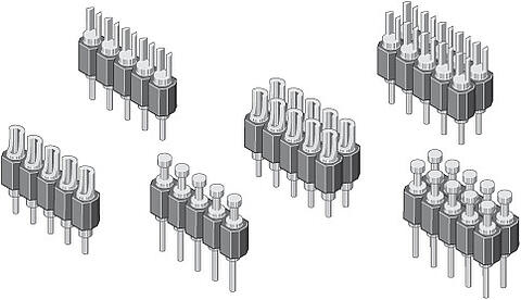 Pin Header Turned Contacts with Soldering Terminals 2,54 mm