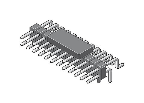 Illustration Pin Header SMD Right Angled 2,00 mm  333  3