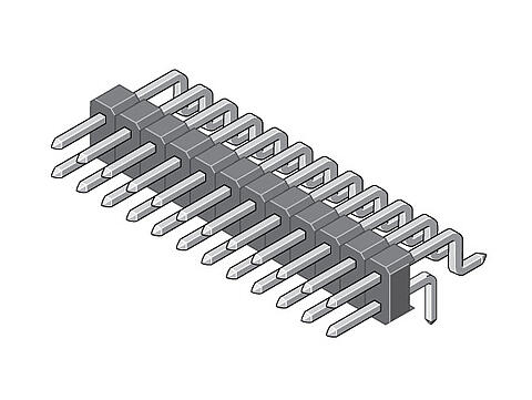 Abbildung Stiftleiste SMD abgewinkelt 2,54 mm  334  3