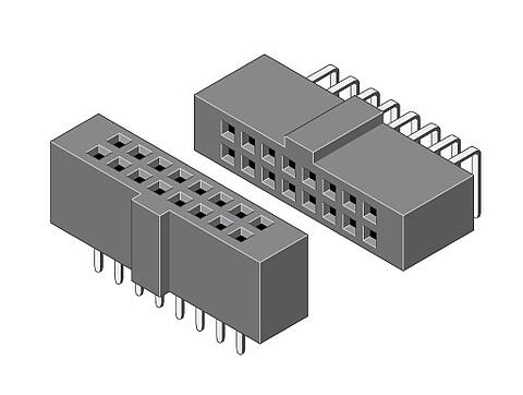 Buchsenleiste mit gestanzten Kontakten 2,54 mm