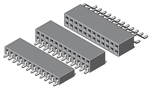 Buchsenleiste SMD abgewinkelt 2,54 mm
