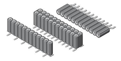 Buchsenleiste SMD mit gedrehten Kontakten 2,54 mm