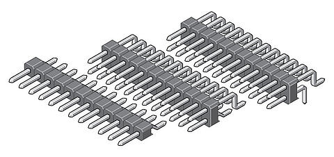 Stiftleiste SMD abgewinkelt 2,54 mm