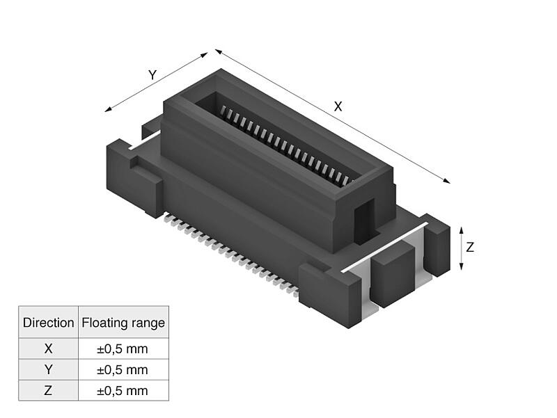  1 Floating Connectors im Raster 0,5 mm  227-1