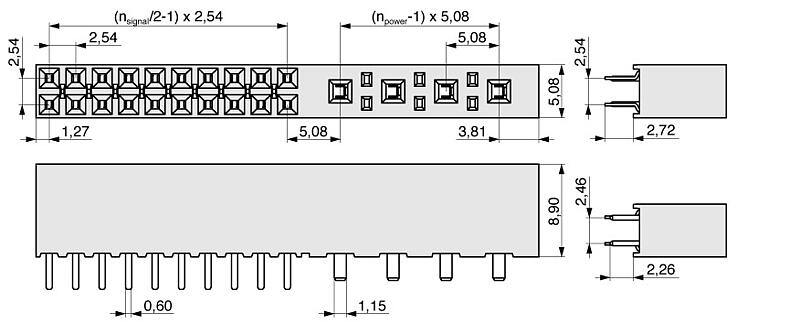  Female Header for Power and Signal Applications 2,54/5,08 mm  562  1