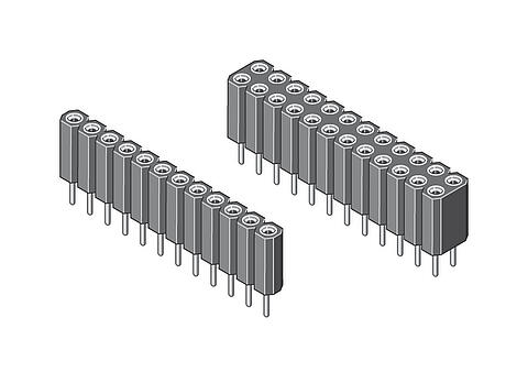 Buchsenleiste mit gedrehten Kontakten 2,54 mm