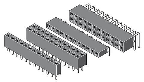 Buchsenleiste Low Profile 5,70 mm Bauhöhe, 2,54 mm