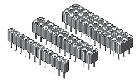 Buchsenleiste mit gedrehten Kontakten 2,54 mm