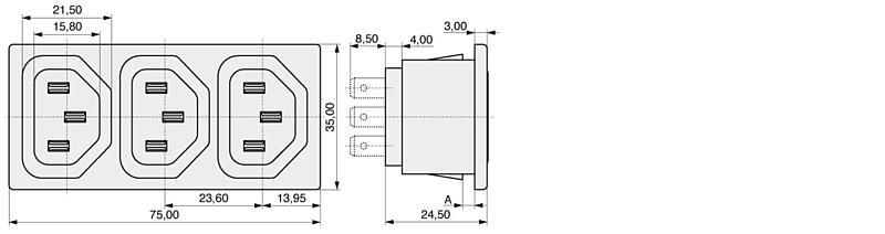  K+B Combination plug Plug-in connection
solder termination  44R02  3