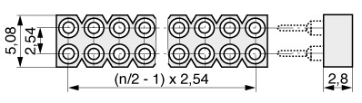  Präzisions-Sockelleisten 2,54 mm  006-2