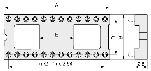  Präzisions-IC-Sockel für automatische SMD-Montage 2,54 mm  017  1