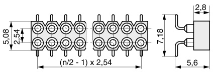  Präzisions-Sockelstreifen SMD 2,54 mm  019  3
