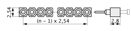  Stiftleiste mit Lötstützpunkten 2,54 mm Lötkelch  045-1