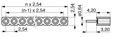  Buchsenleiste mit gedrehten Kontakten 2,54 mm  111  1