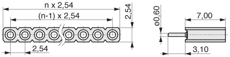  Buchsenleiste mit gedrehten Kontakten 2,54 mm  115  1