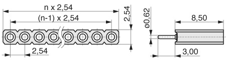  Buchsenleiste mit gedrehten Kontakten 2,54 mm  115  5