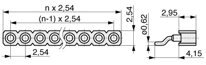  Buchsenleiste SMD mit gedrehten Kontakten 2,54 mm  120  4