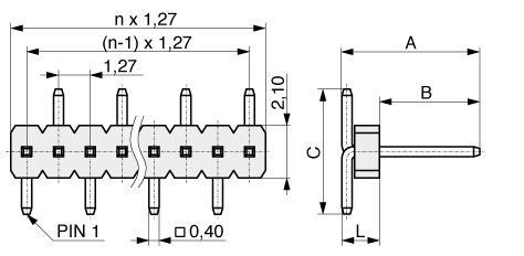  Pin Header SMD 1,27 mm  178  2