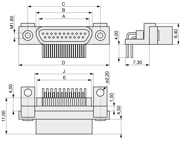  Micro T Pin Header 1,27 mm  386-3