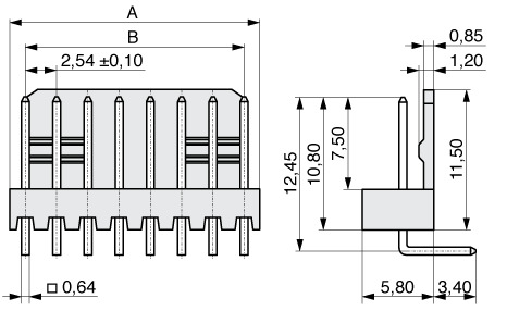  Stiftleiste mit Kodierung und Verrastung 2,54 mm  428-2
