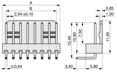  Pin Header with Polarizing Feature 2,54 mm  428-3