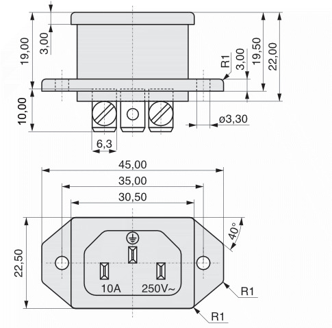  K+B Device plug screw termination  42R01  5