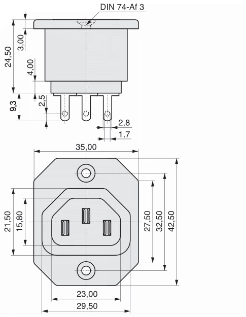  K+B Device socket solder termination  43R04  2