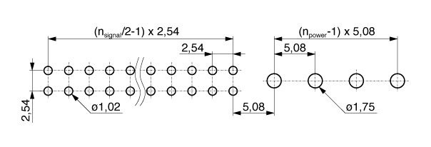  Stiftleiste mit Power- und Signalkontakten 2,54/5,08 mm  565  1