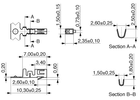  Kontakt für Wire-to-Board Connector für Crimpgehäuse, Phosphor Bronze, Sn Crimp  687-1