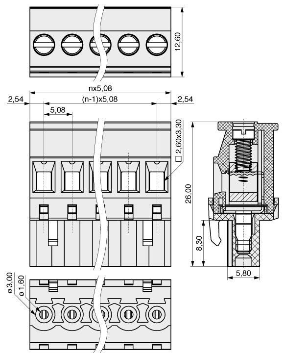  Pluggable system im Raster 5,08 mm schraubklemm  736  1