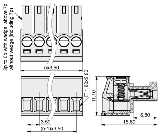  Pluggable system im Raster 3,50 mm schraubklemm  739  1
