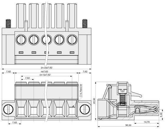  Pluggable system im Raster 7,62 mm schraubklemm  741  1
