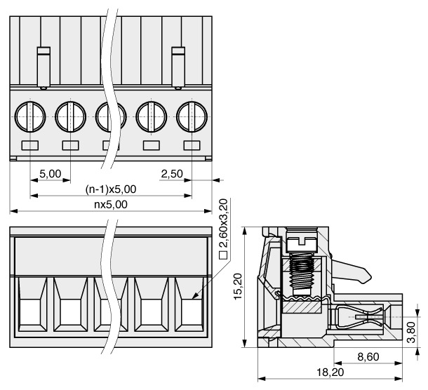  Pluggable system im Raster 5,00 mm schraubklemm  745  1