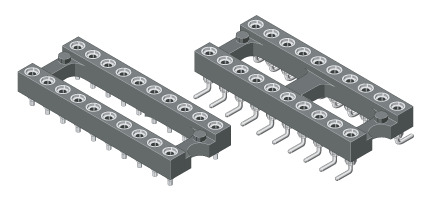Präzisions IC-Sockel für SMD Montage 2,54 mm