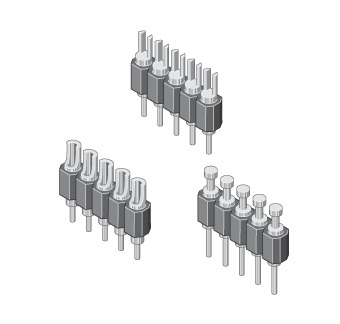 Illustration Pin Header Turned Contacts with Soldering Terminals 2,54 mm Solder cup  045-1