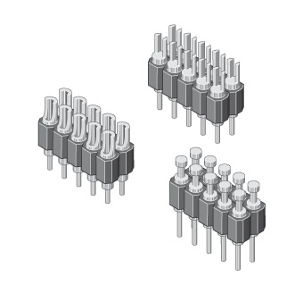 Illustration Pin Header Turned Contacts with Soldering Terminals 2,54 mm Solder cup  045  2