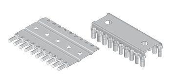 Präzisionskontakte auf Messingcarrier 2,54 mm