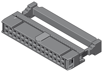 Abbildung Buchsenleiste mit Schneid-Klemm-Anschluss 2,54 mm IDC  101  2