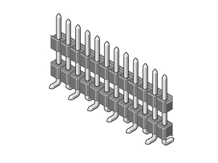 Illustration Pin Header SMD Sandwich 2,54 mm  585-1