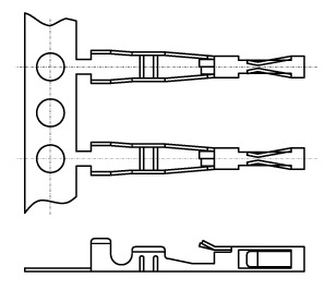 Illustration Kontakt für Wire-to-Board Connector für Crimpgehäuse, Phosphor Bronze, Sn/Au Crimp  603  1