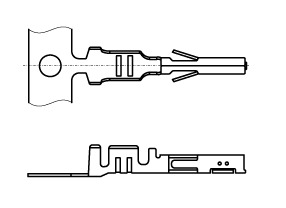 Illustration Kontakt für Wire-to-Board Connector für Crimpgehäuse, Kupferlegierung, Sn Crimp  604-1