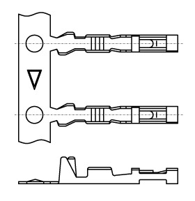 Illustration Kontakt für Wire-to-Board Connector für Crimpgehäuse, Kupferlegierung, Sn Crimp  607  1
