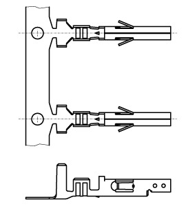 Illustration Kontakt für Wire-to-Board Connector für Crimpgehäuse Crimp  608  4