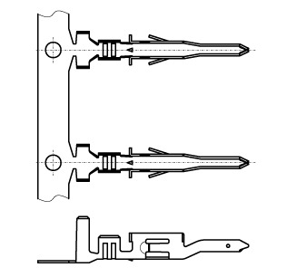 Illustration Kontakt für Wire-to-Board Connector für Crimpgehäuse Crimp  609  3