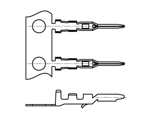 Illustration Kontakt für Wire-to-Board Connector für Crimpgehäuse, Phosphor Bronze, Sn Crimp  702  1